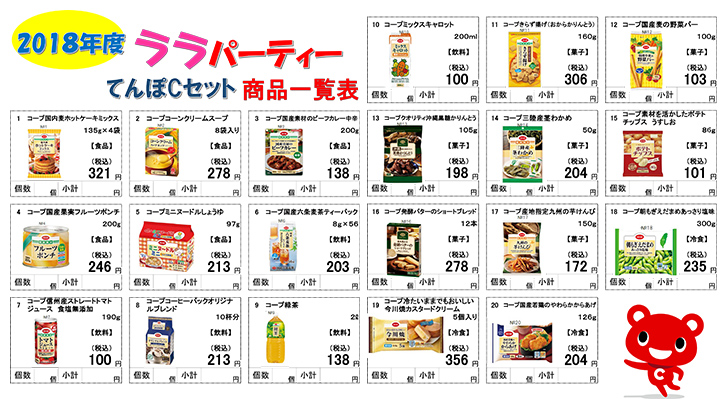 C てんぽセット商品一覧