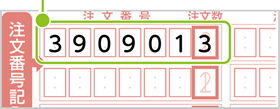 注文番号に「390003」注文数に「3」を記入する